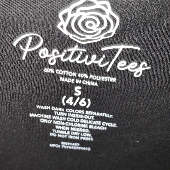 Positivi-tees NWT black “Blessed Beyond Measure” graphic tee shirt size S 4/6 - Picture 4 of 4